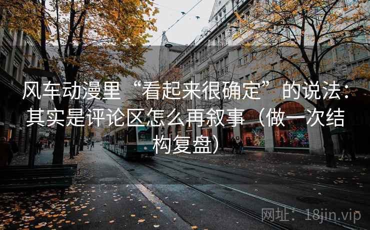 风车动漫里“看起来很确定”的说法：其实是评论区怎么再叙事（做一次结构复盘）